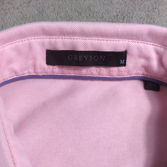 Greyson Pink Performance Polo Shirt Men’s Medium brrr° Cooling Tech Golf Preppy - Picture 3 of 9